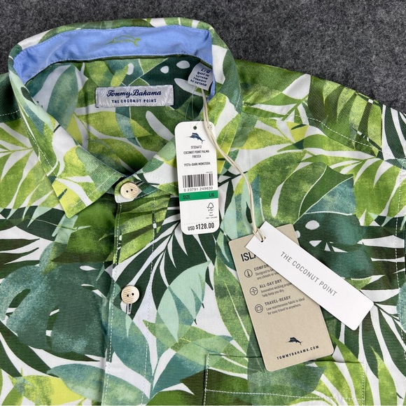 Tommy Bahama NWT $128 Coconut Point Palma Fresca Large Dark Monstera - Picture 10 of 16